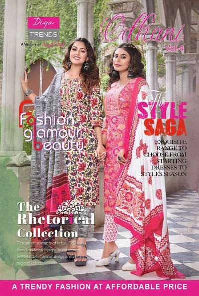 Odhani Vol 4 By Diya Trends Fancy Straight Kurti Pant WIth Dupatta Collection